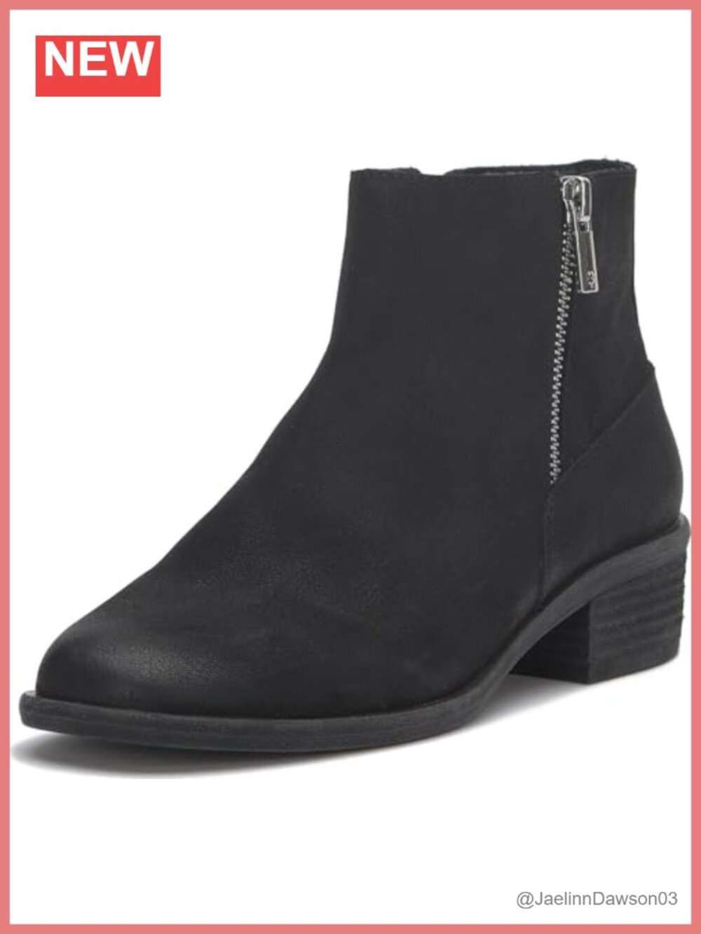 Lucky Brand Women's Baelee Ankle Bootie Leather Polyester Nubuck Stacked Heel